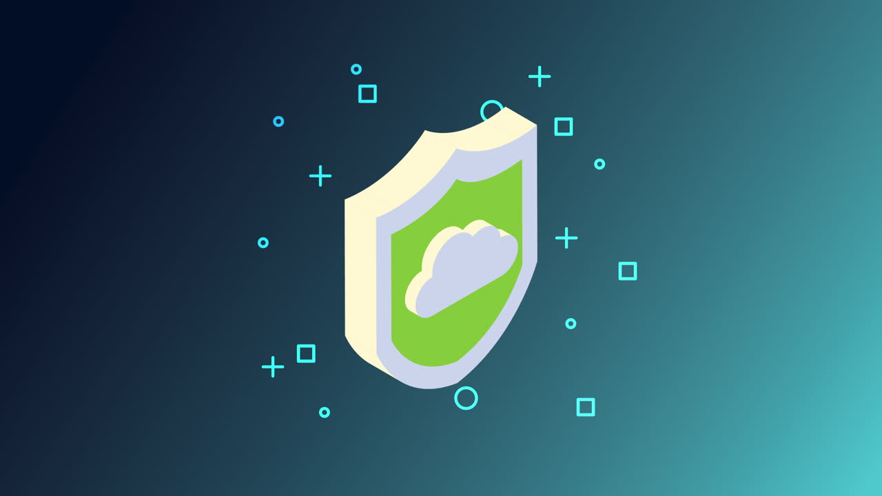 icono del escudo de seguridad de la nube