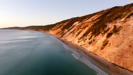 sunrise drone flight above rainbow beach in australia