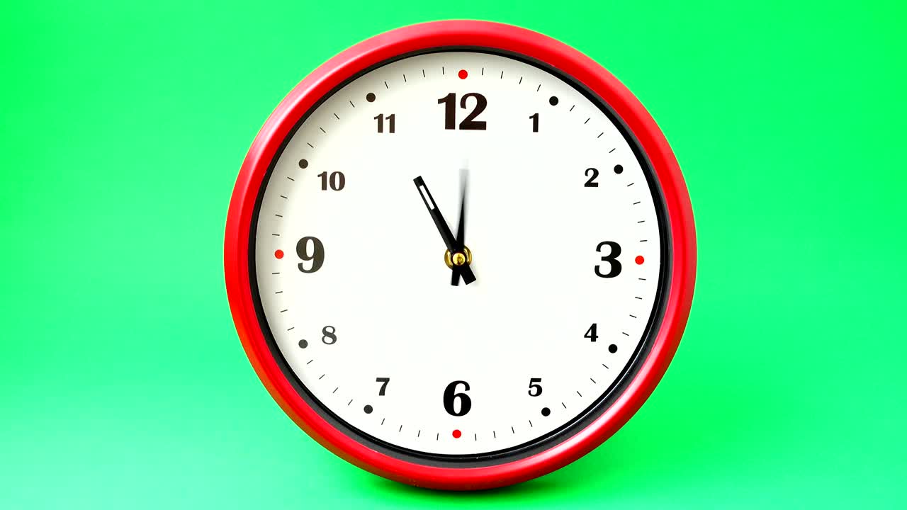 Shooting of hours. Time lapse. Shooting on a green background.