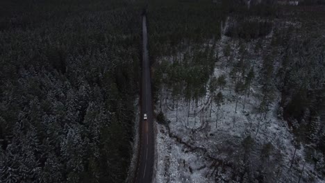 Toma-De-Establecimiento-De-Un-Campo-Con-Autos-Y-Caminos-Que-Pasan-Por-El-Bosque