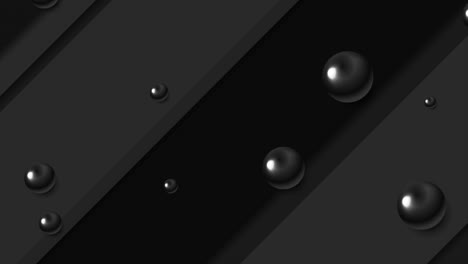 black abstract geometric motion background with glossy circles