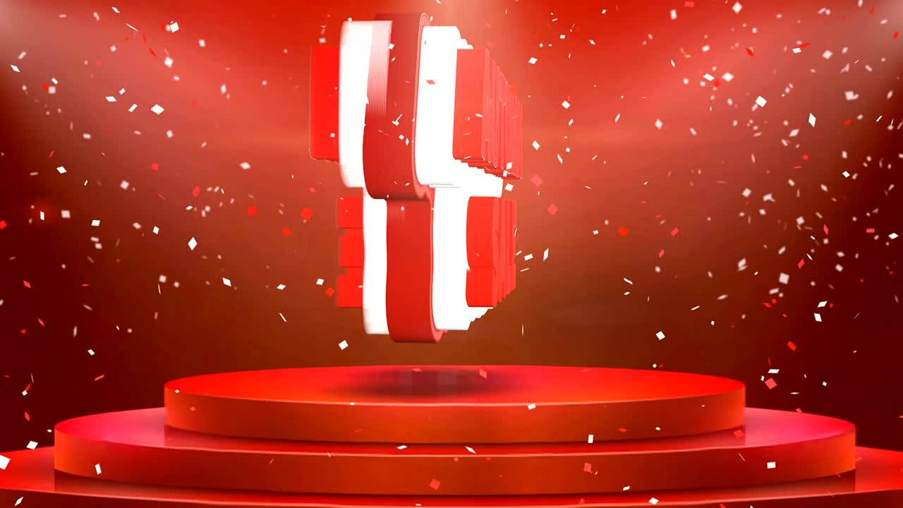 Autumn Sale  Text Animation Stage Podium Confetti Loop Animation
