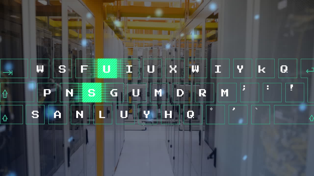 A keyword with letters moving over a transparent background