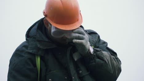 construction worker performing a task