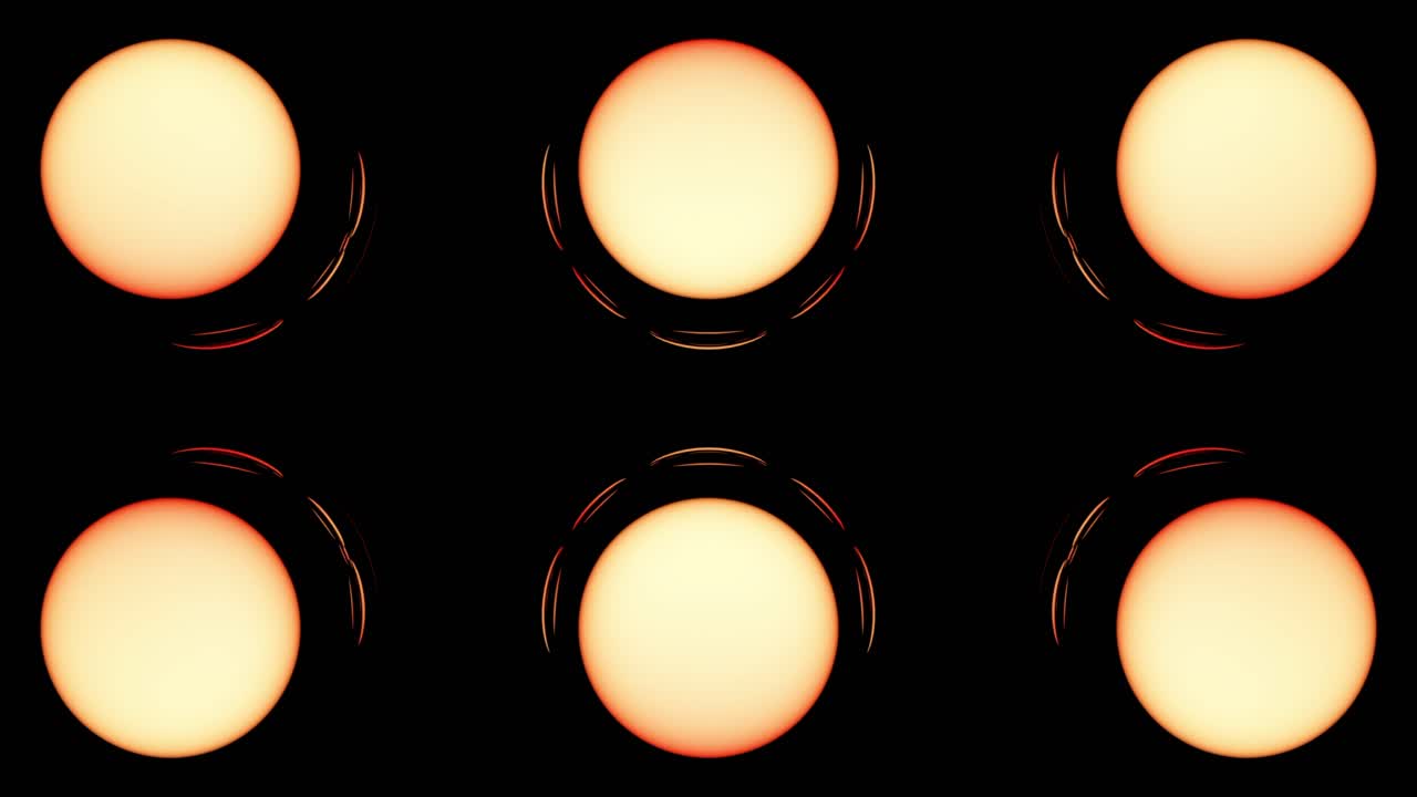 오렌지색과 빨간색으로 추상적인 원 패턴