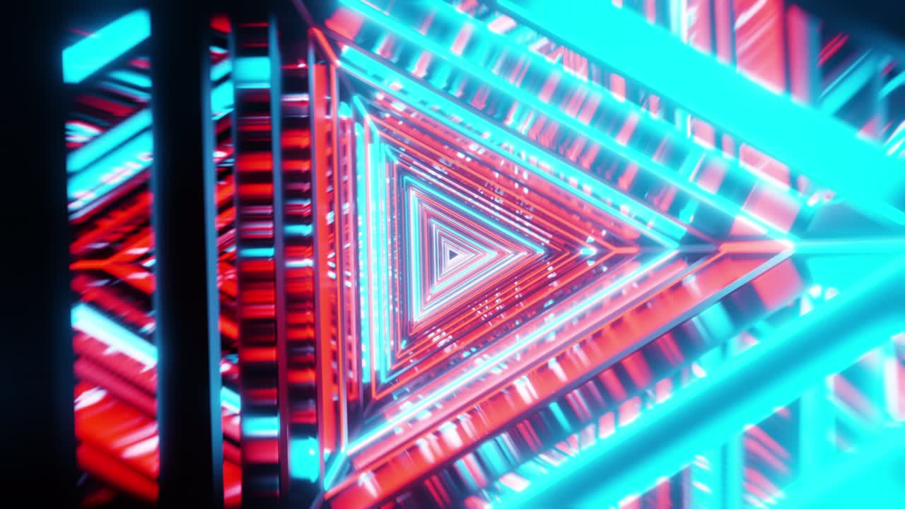 gráfico de movimiento de volar en el triángulo de rotación túnel digital