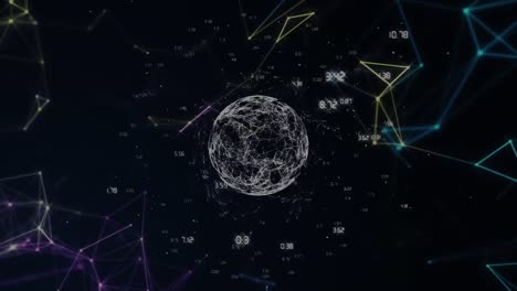 Animation-of-globe-with-data-processing-and-network-of-connections