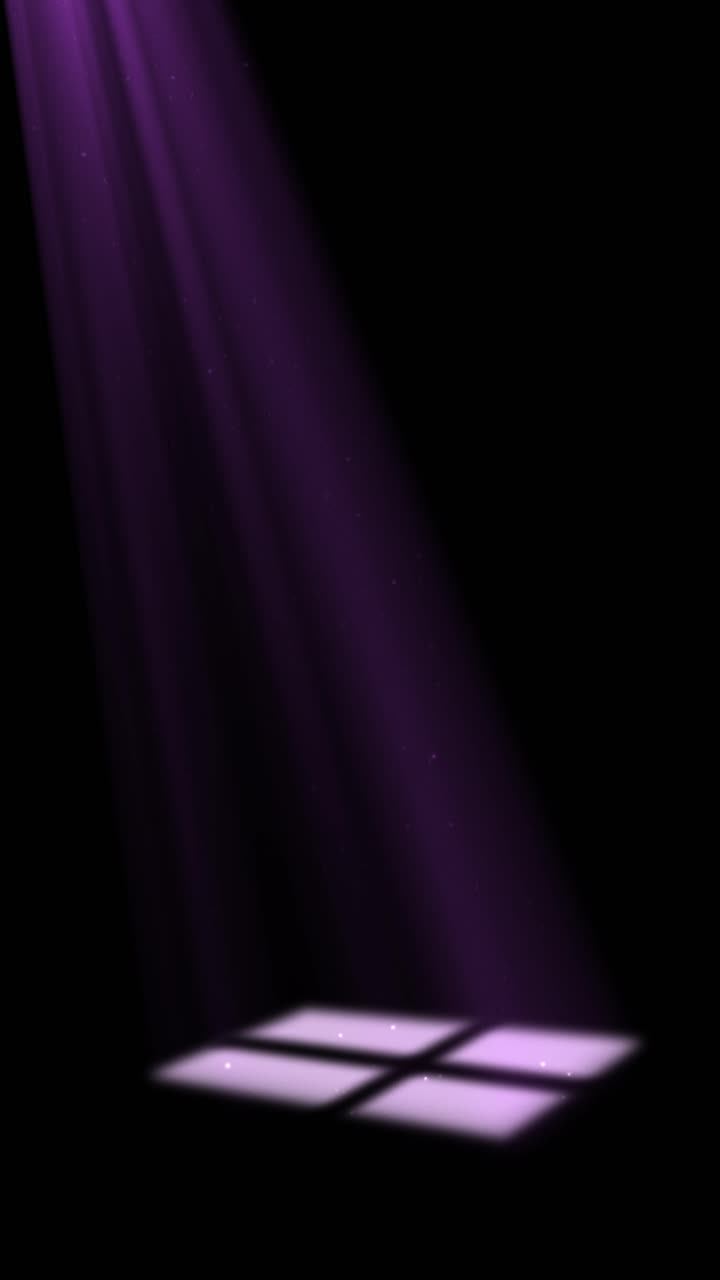 Vertical vibrant purple light rays with glowing particles. Ideal for gaming backgrounds, synthwave aesthetic, and magical social media stories for mobile devices