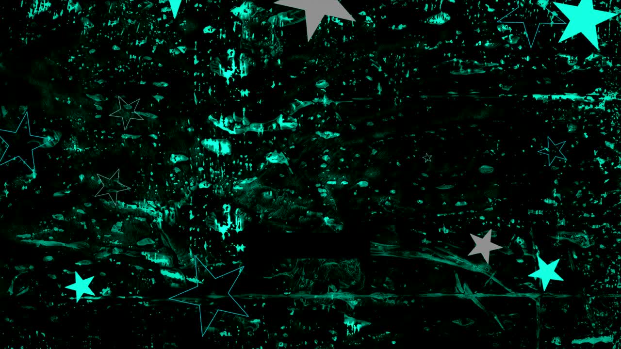 검은 그런지 질감에 색과 파란색의 별