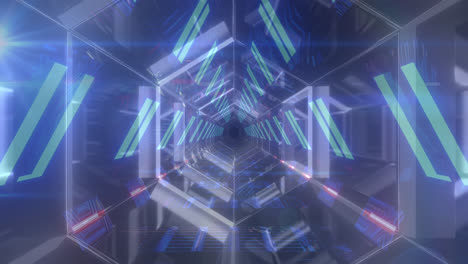 animation of triangles over digital tunnel