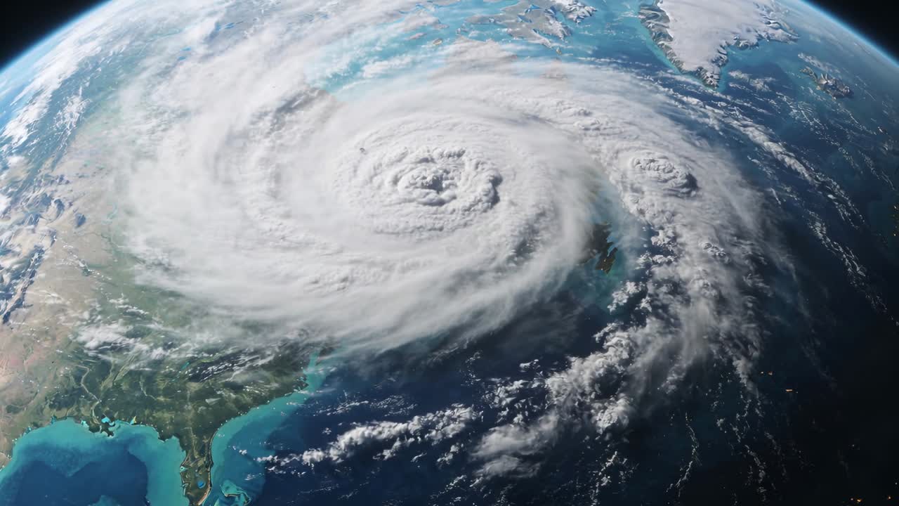Roterende cyklon viser øjenkonvektion nær Floridas kyst, mens satellit skifter visning for at overvåge.