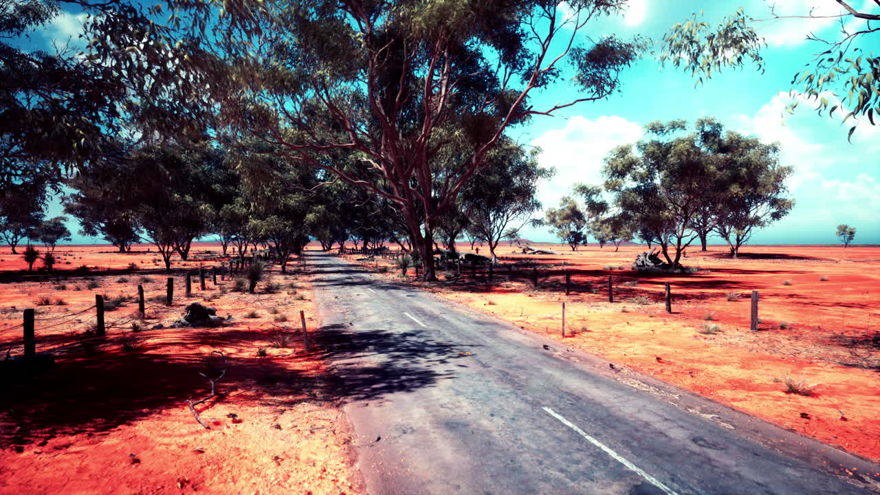 사막의 길고  빈 길입니다.