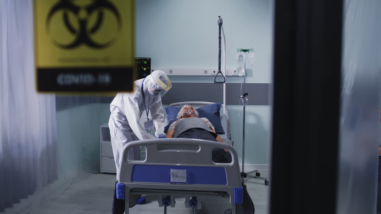 Healthcare Workers and COVID-19 Patients in a Hospital Ward