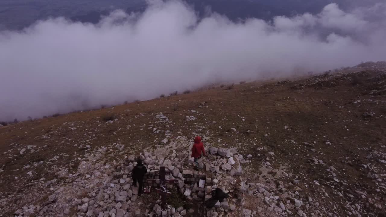 Drone fly over the mountain