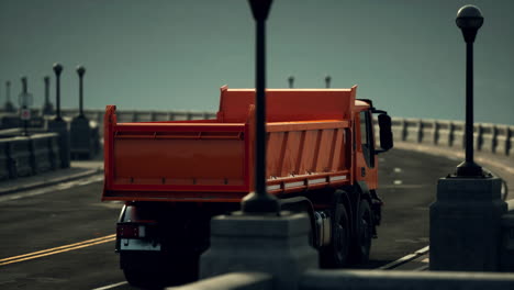 big lorry truck on the bridge