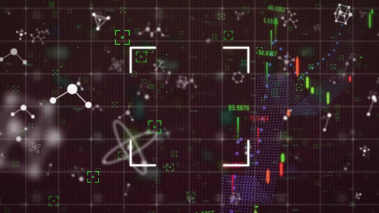 검은색 배경에 데이터 처리의 애니메이션