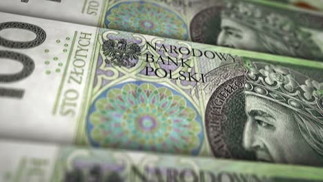 анимация петли на поверхности банкноты польского злота