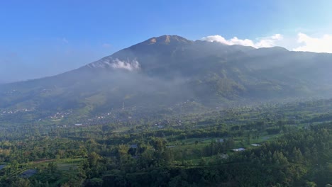 majestic mountain landscape with valley and village