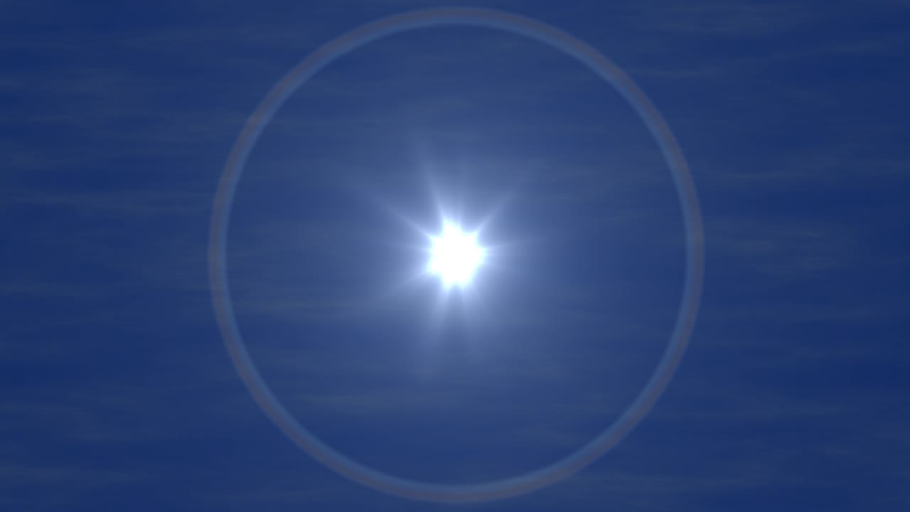 애니메이션 배경 및 모션을 나타내는 중앙으로 움직이는 4K 렌즈 플레어 빛나는 별 효과