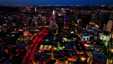 dallas, texas skyline at sunset