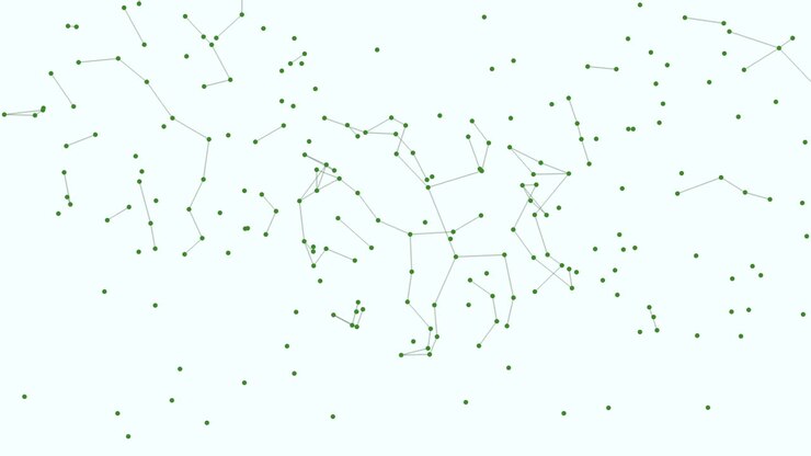 Interconnected dots a fascinating circular network of nodes
