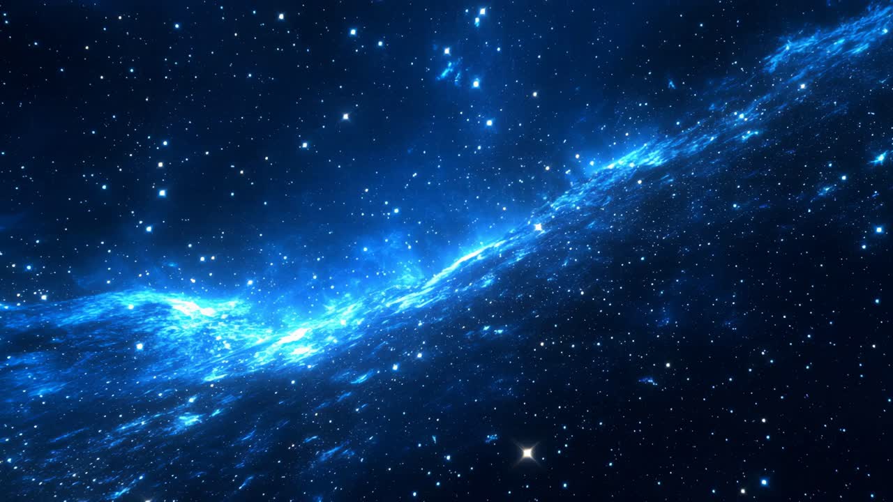 Vibrant Blue Nebula in Deep Space