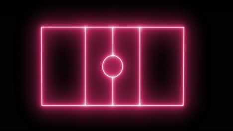 animation of red neon sports stadium on black background