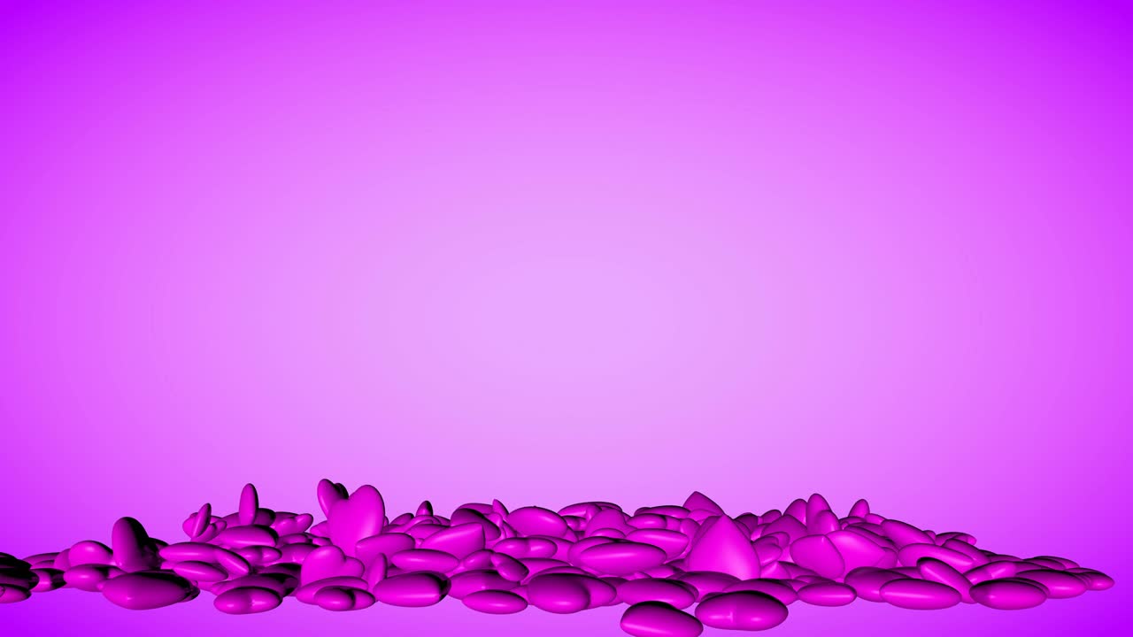 el corazón 3d cae desde el fondo del día de san valentín, hermosa lluvia de corazón.