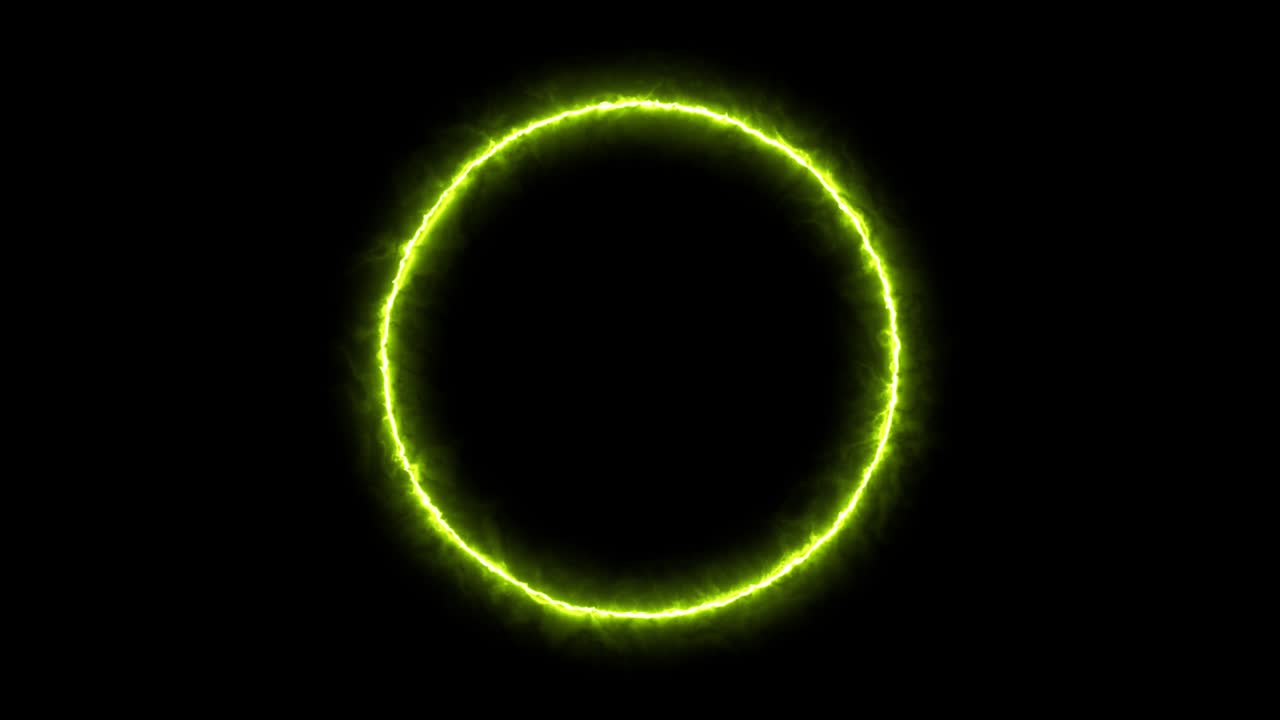 anillo amarillo brillante animación eléctrica gráficos de movimiento