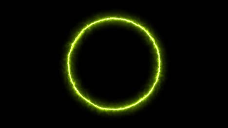 anillo amarillo brillante animación eléctrica gráficos de movimiento