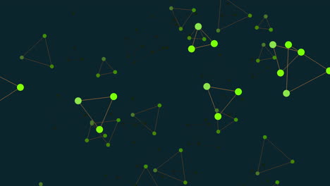 Fly triangles shape with colorful dots on blue gradient