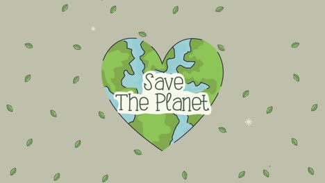 save the planet lettering in earth hearted