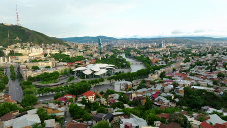 cityscape and public service hall, house of justice passport office in tbilisi, georgia