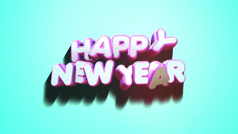 texto de feliz año nuevo moderno y colorido en un degradado verde intenso