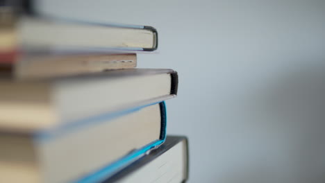 stack of reading books in the table