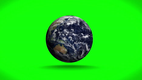 earth spinning on green background