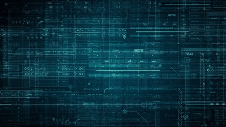 Looping HUD technological futuristic background.Cyberspace abstract zoom in animation.Green
