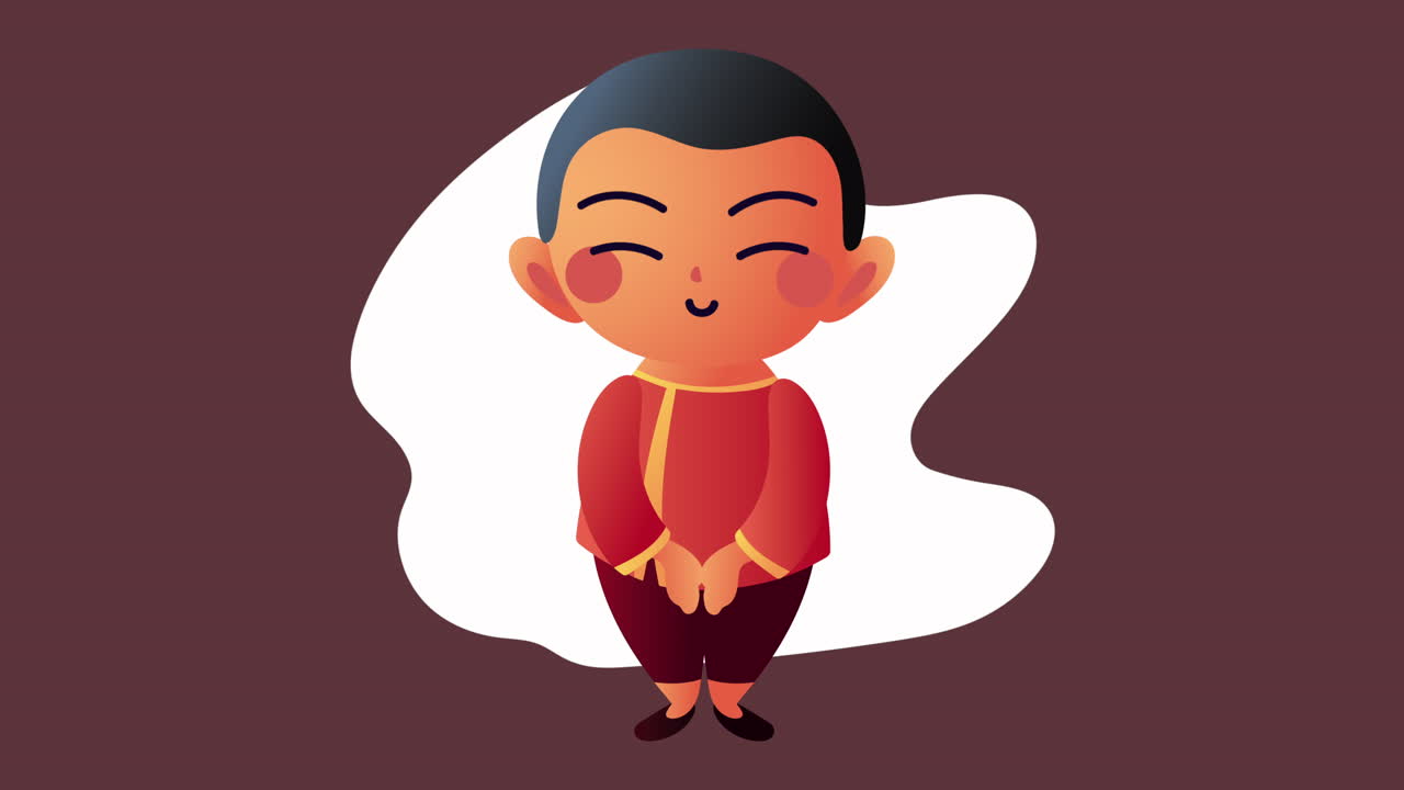 cultura asiática y animación de niños jóvenes