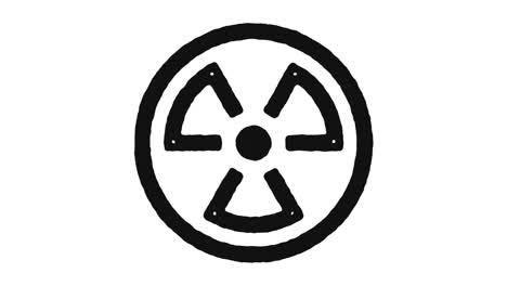 imágenes de animación del icono de radioactividad y canal alfa