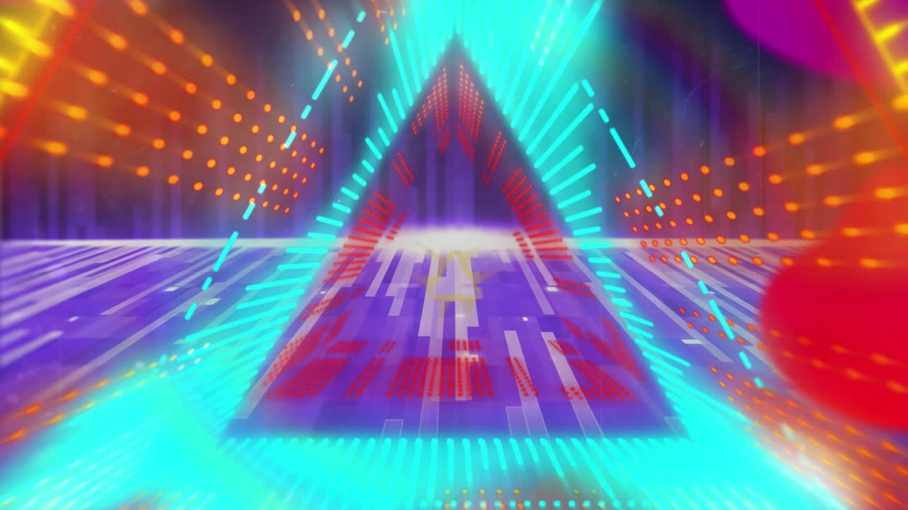 animación de formas brillantes caleidoscópicas sobre un fondo negro