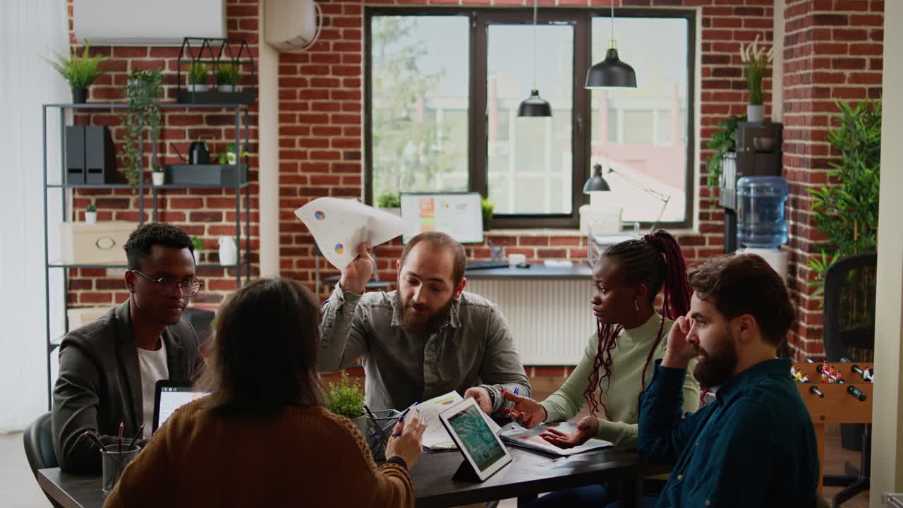 Furious aggressive manager throwing documents and leaving