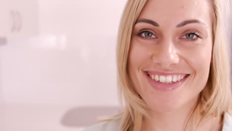 close up on a woman smiling