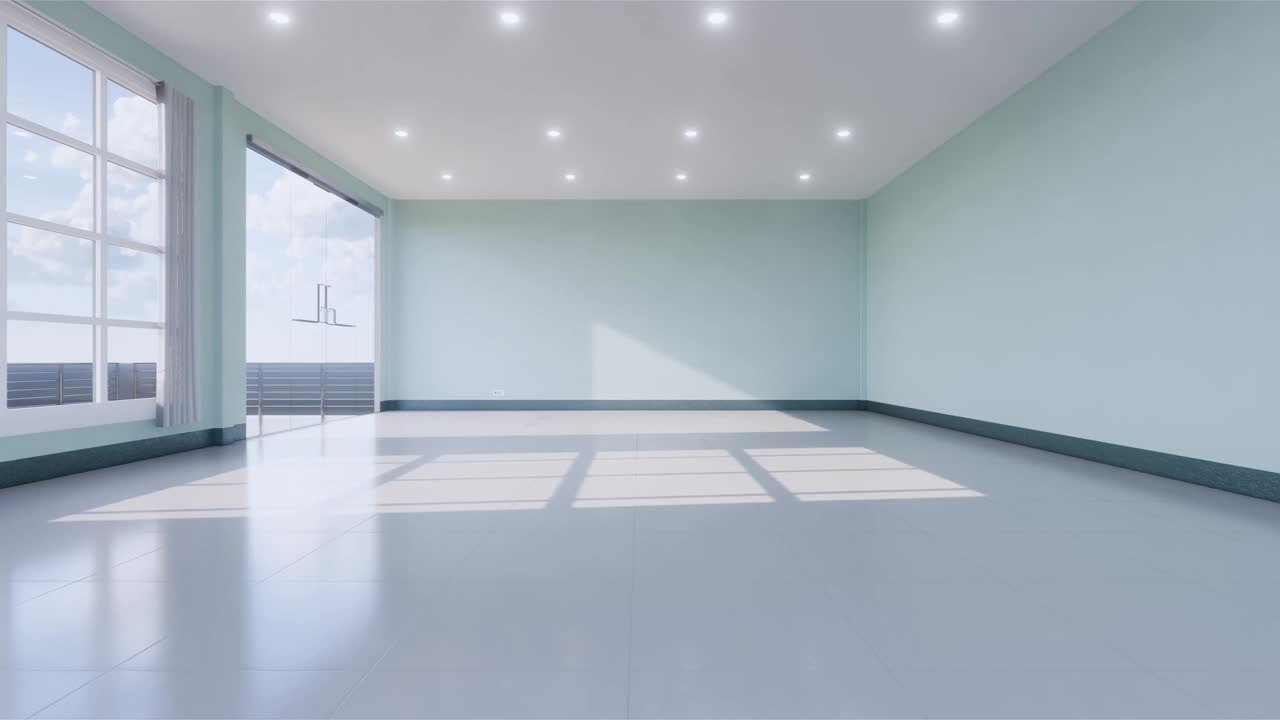 실내 빈 방 일본 스타일 3d 렌더링