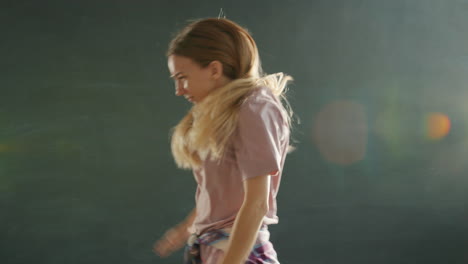 woman dancing in studio