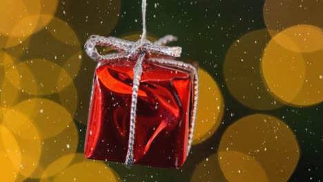 caída de nieve y decoración de regalos de navidad