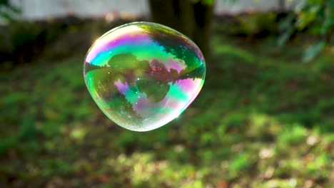 soap bubbles forming, floating and popping