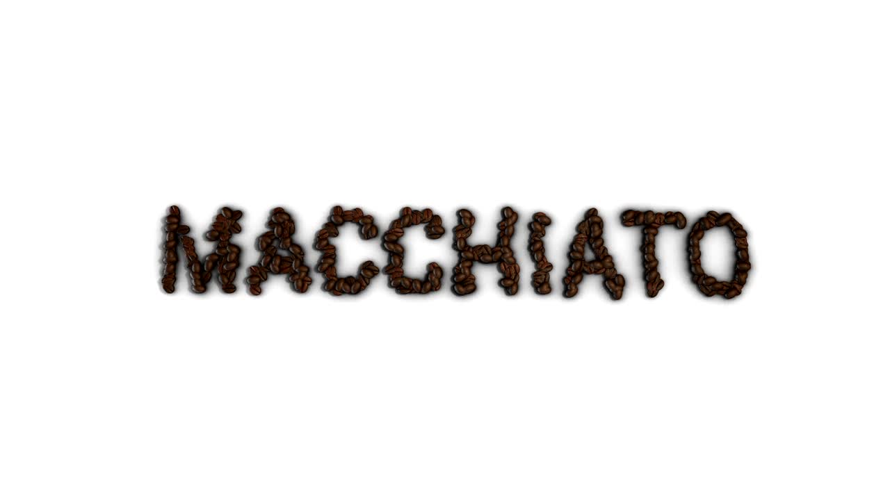 커피 글자의 원활한 스 모션 애니메이션