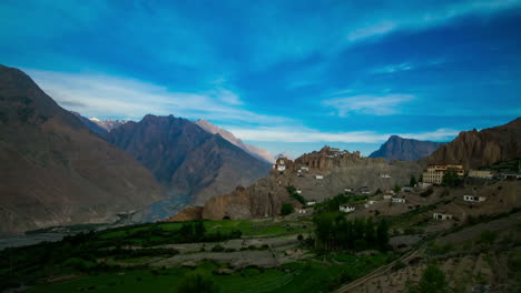 4k timelapse dhankar gompa. india. el valle de spiti