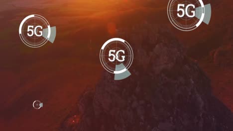 5g written in the middle of a futuristic circles 4k