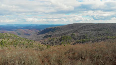 4K-Aerial-Drone-Video-of-Lost-Cove-Cliffs-on-Blue-Ridge-Parkway-near-Linville,-NC